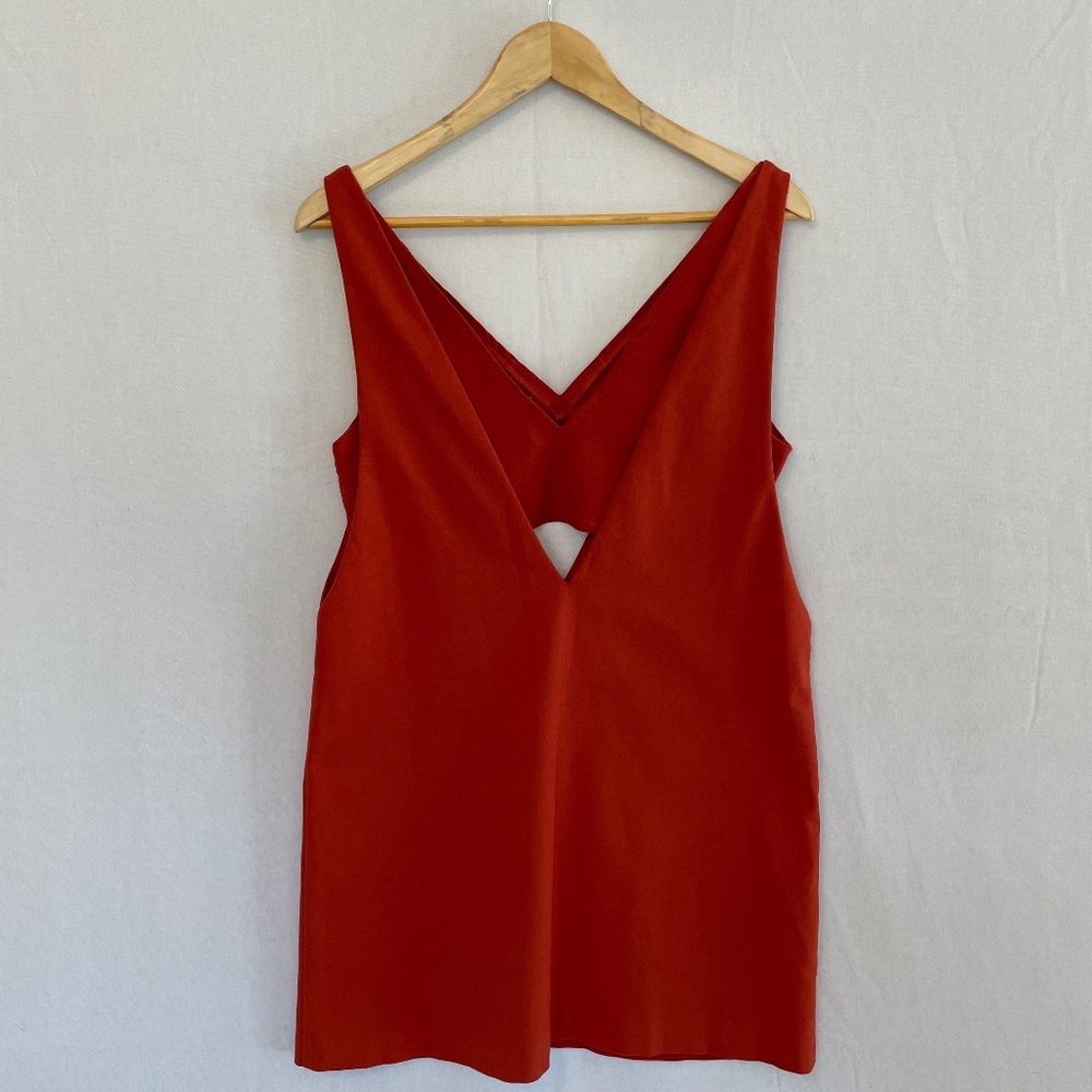 Zara Trafaluc Size Large Deep V Mini Dress Attached Crop Top Bralette Lined